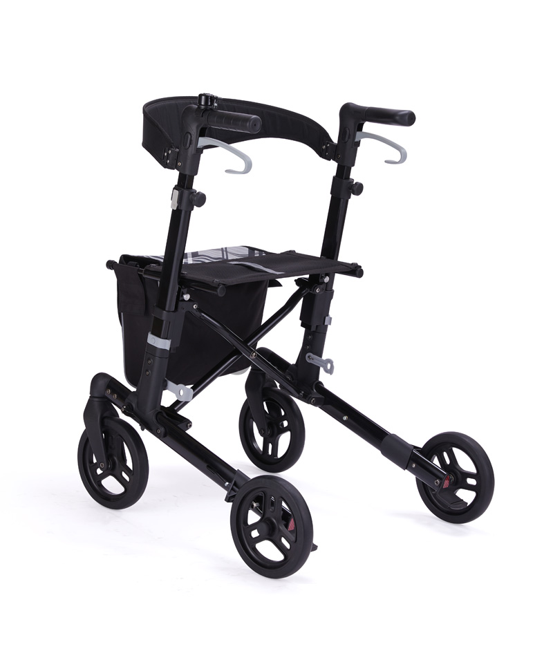 Rollator With Double Folding & Seat Height Adjustable